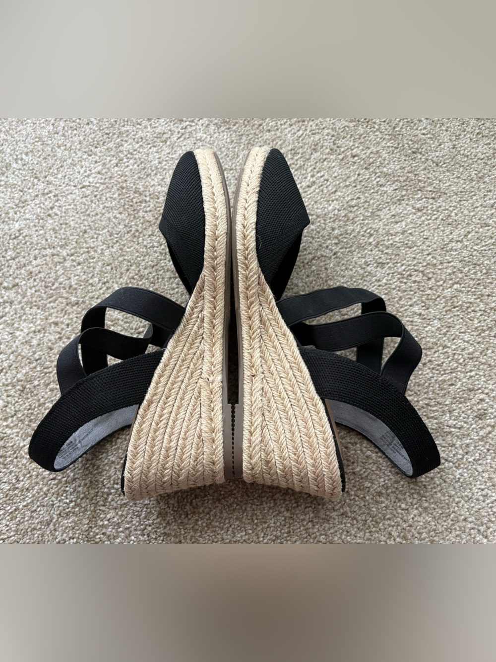 Joie Black Sydney Stretch Espadrille Wedge Sandals Size 10M NWOB - Picture 5 of 7